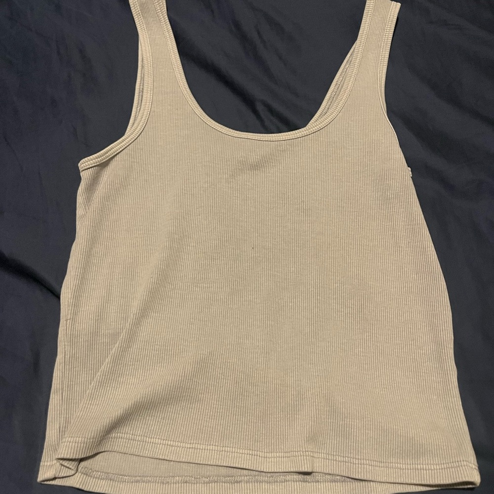 Forever 21 Cream Ribbed Tank Top